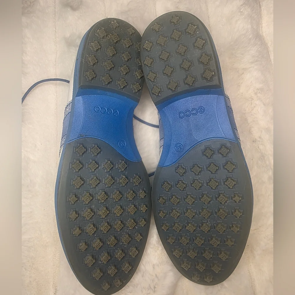 Ecco Women's Athletic Shoes - Blue and White - Picture 4 of 6